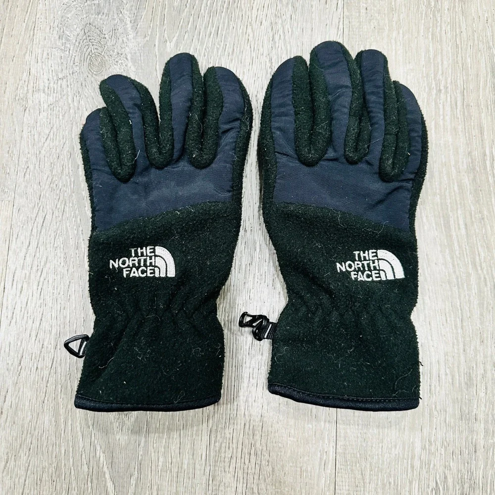The North Face Womens Black Fleece Gloves Grip‎ Palm Winter Outdoor Small